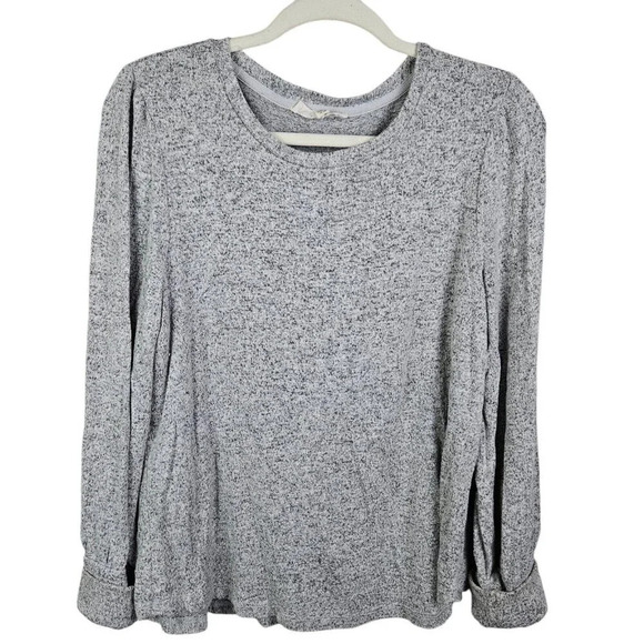 Pink Rose Gray Marled Pullover‎ Sweater Gray Long Sleeve Scoop Neck Size X Large - Picture 3 of 11